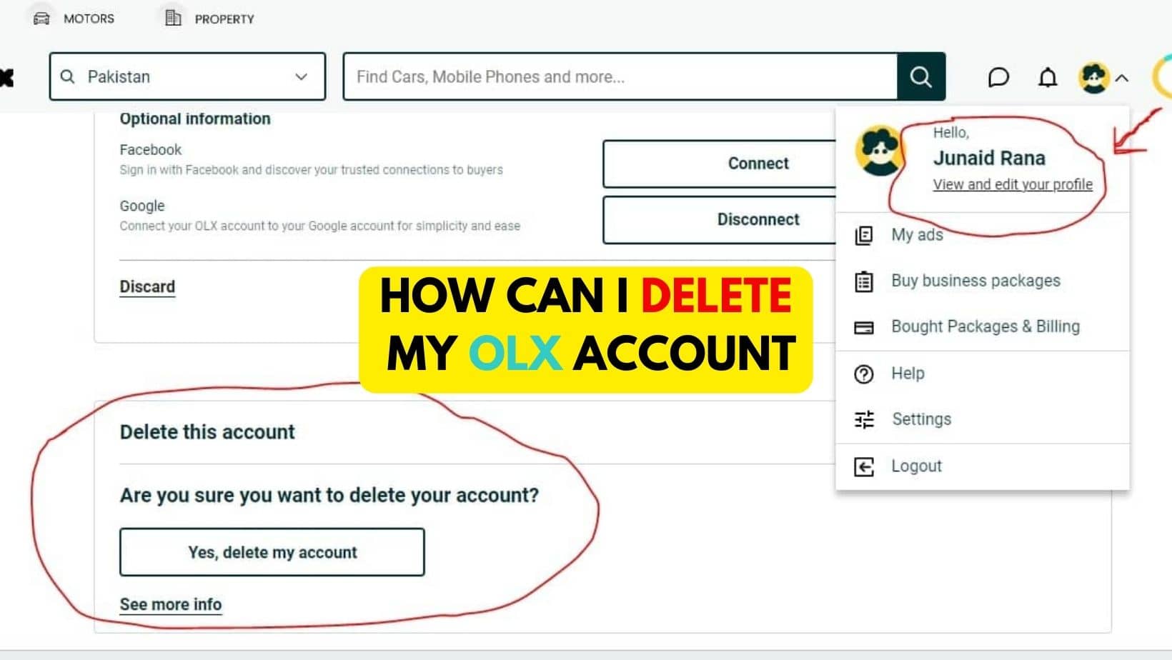 How To Delete OLX Account 