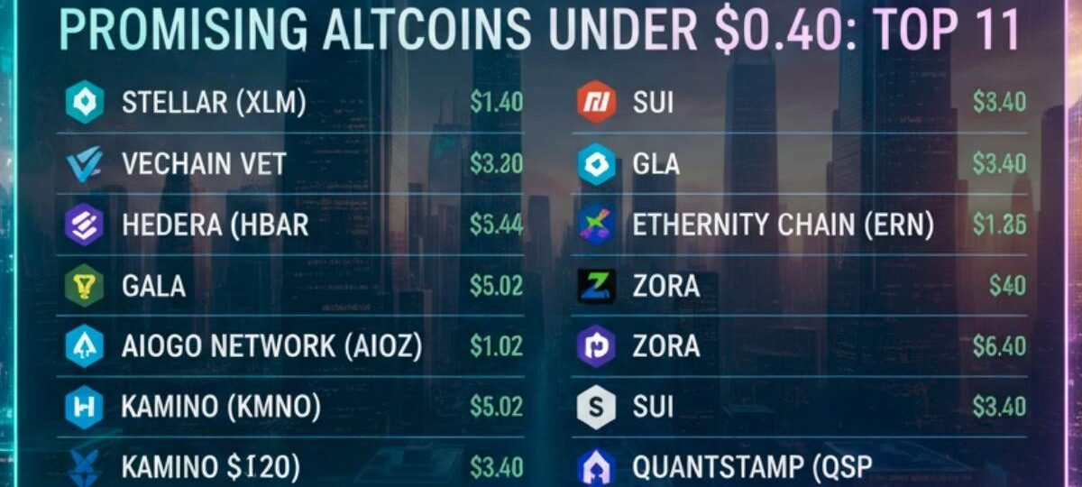 11 Top Promising Altcoins Under $0.40 to Watch Now