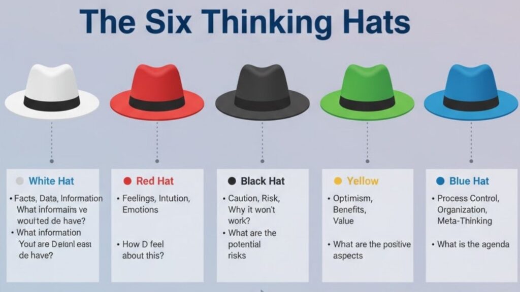 The Six Hats and Their Focus: