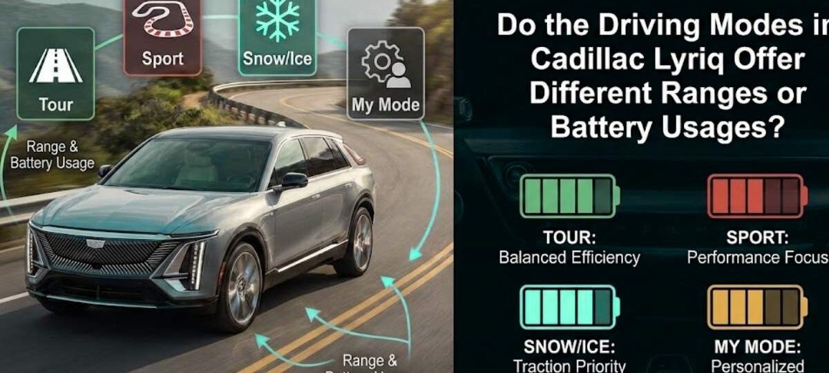 Do the Driving Modes in Cadillac Lyriq Offer Different Ranges or Battery Usages