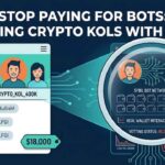 An infographic for a crypto marketing blog comparing a superficial social media profile with hidden on-chain realities, titled Stop Paying for Bots Vetting Crypto KOLs with Data.